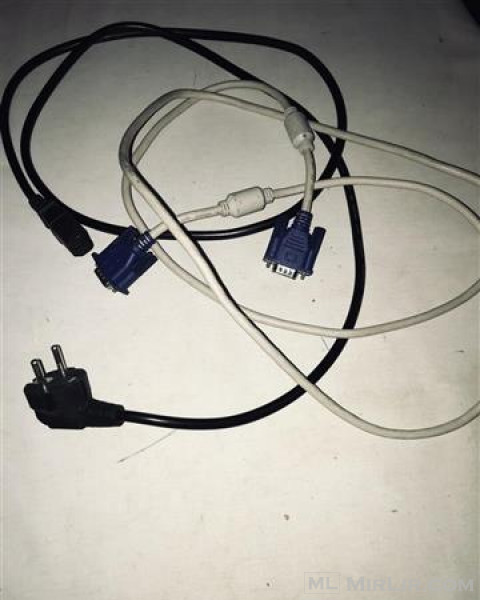 Kablla vga dhe e rrymes per monitor pllazma