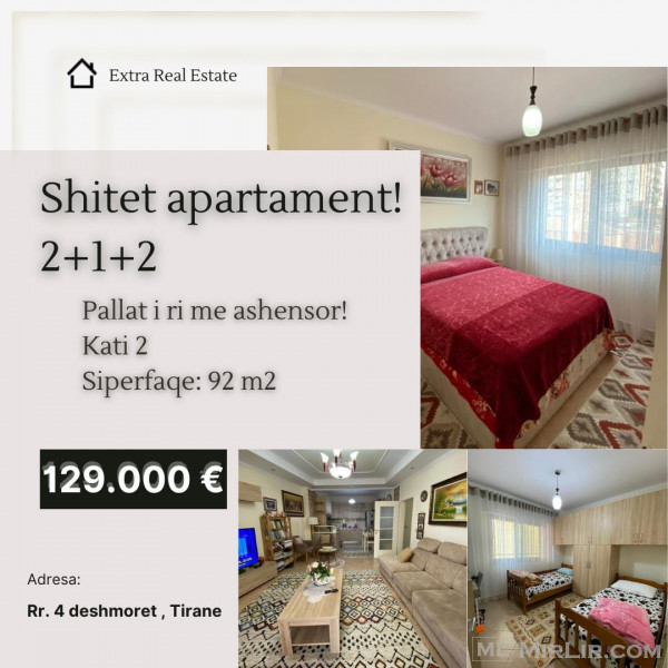 Shitet Apartament 2+1+2