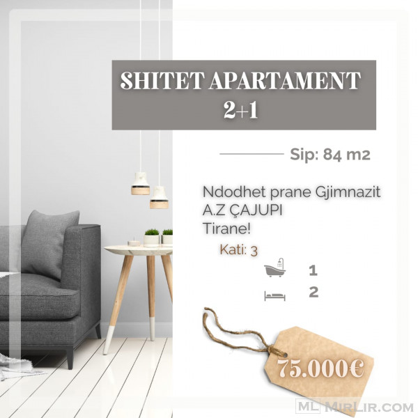 SHITET Apartament 2+1 ,Tirane