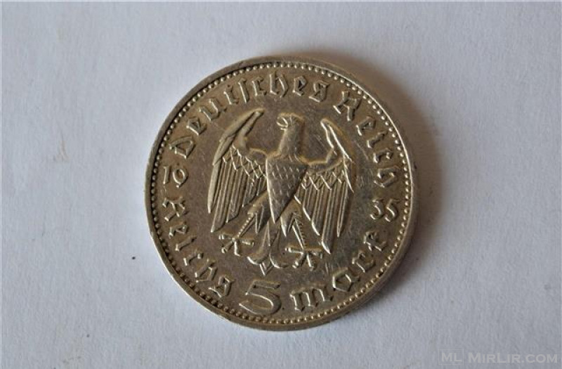 5 Marka Gjermane 1935-argjend