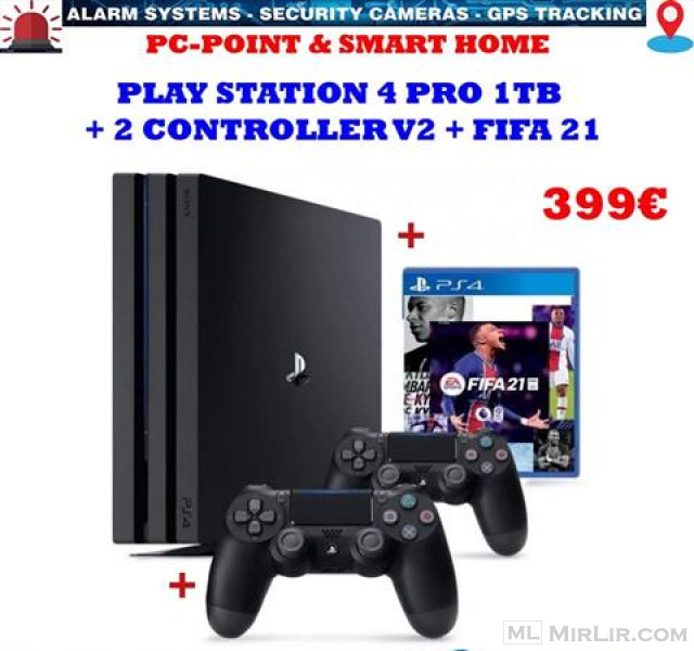 Play Station 4 Pro 1TB + 2 Controller + Fifa 21