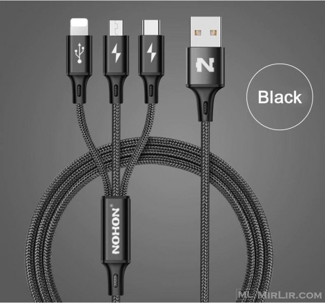 3 in 1 USB Cable iPhone, Android Micro USB, Type C
