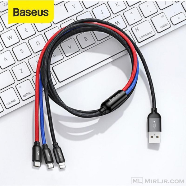 Baseus 3 in 1 USB Cable iPhone Type C Micro USB