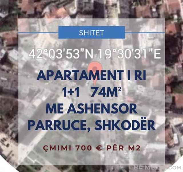 Shitet apartament i ri 1+1 ne qender Parruce, Shkoder
