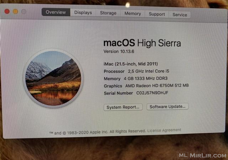 Imac 21.5, mid 2011