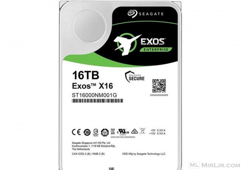 Seagate Exos 16TB Enterprise HDD X16 SATA 6Gb/s 