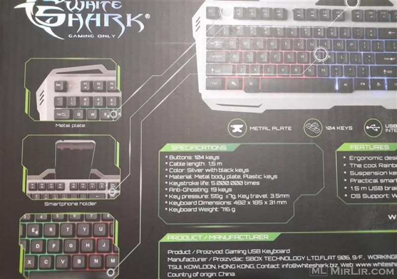 Gaming keyboard/ Tastaturë gaming - White shark 