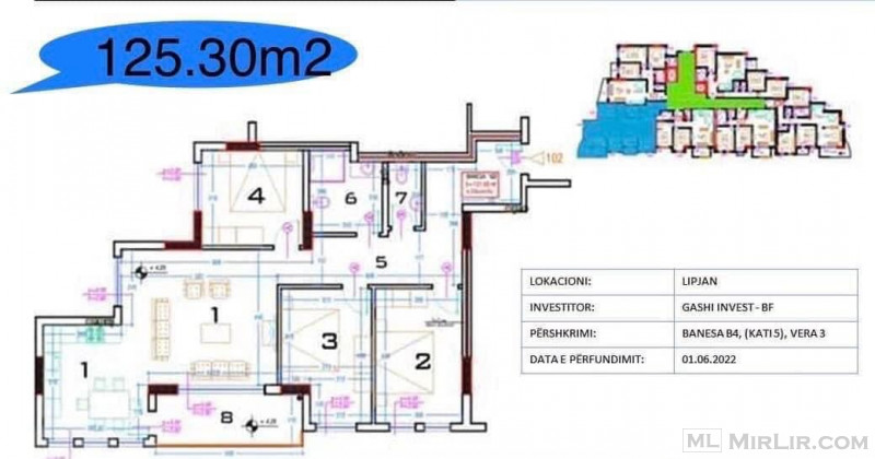 FACTORIAL-Shitet Banesa 125.30 m2 kati 5