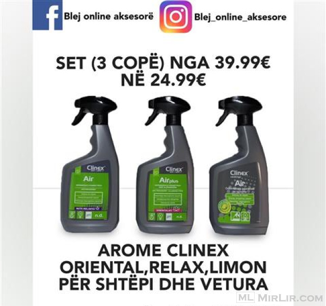 Aromë Clinex Set (3COPË) Super Ofertë nga 39.99€ në 24.99€