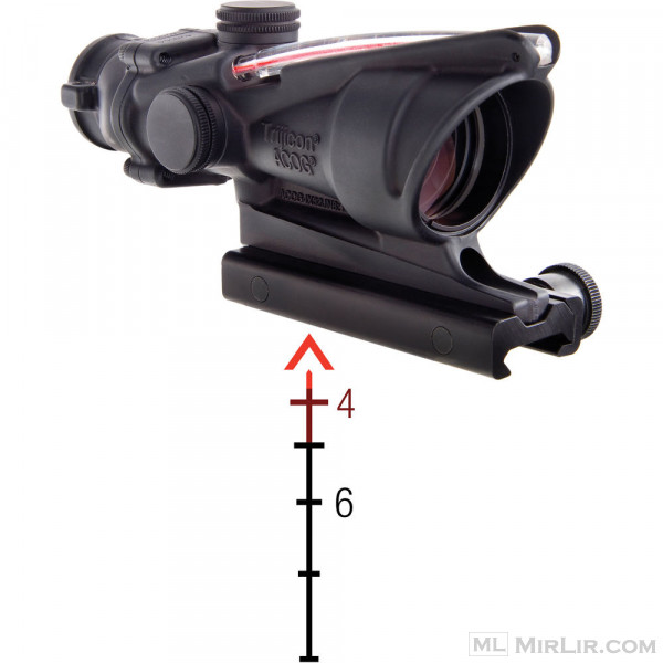 Trijicon 4x32 Acog Riflescope, ndriçim i dyfishtë (Red Chevron M193)