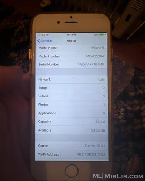 iPhone 6 gold 64gb dhe 100% batery..?