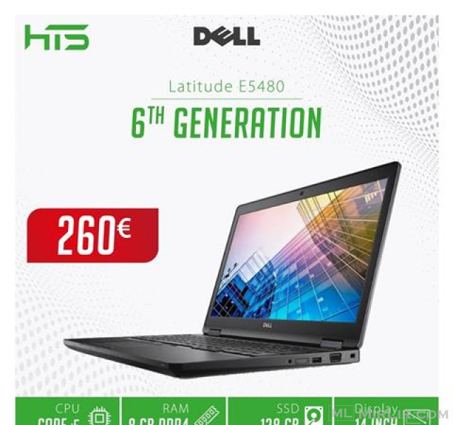 Laptop Dell, i5 Gjenerate 6 / 8 RAM / 128 SSD