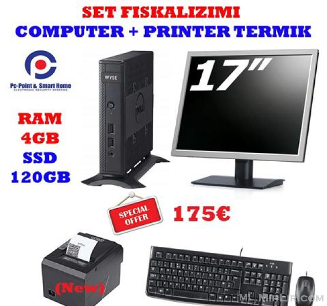 Set Fiskalizimi Kompjuter komplet + printer termik 175€