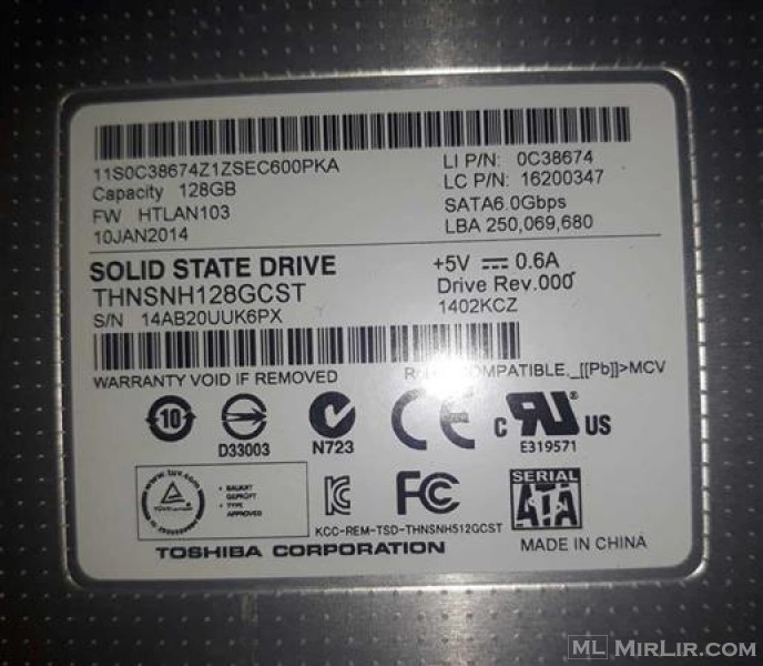 SSD 128 GB per llaptop
