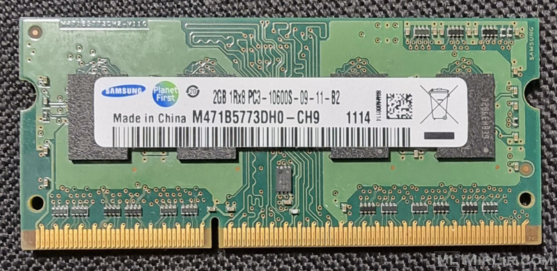 Samsung 2GB PC3-10600S 1Rx8 1333MHz Laptop-Notebook DDR3 Memory RAM