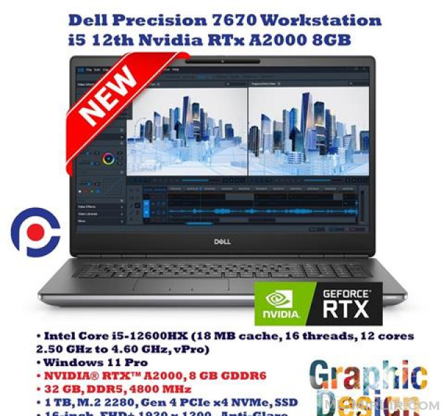 Dell Precision 7670 Workstation Profesional 16-inch i5 gen12