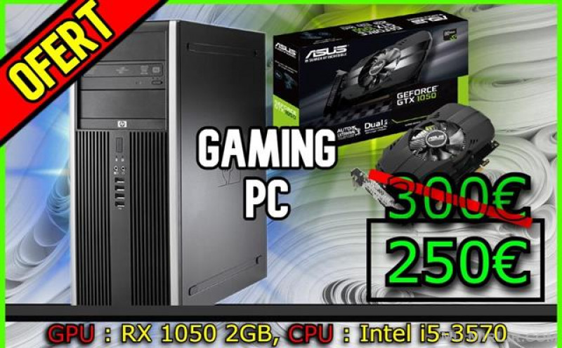 Gaming Pc - GTX 1050, Intel i5-3570,16 GB RAM, HDD 480GB 