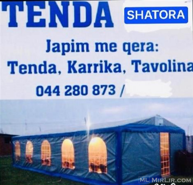 TENDA SHATORA TAVOLINA DHE KARRIKA ME QERA 044280873 