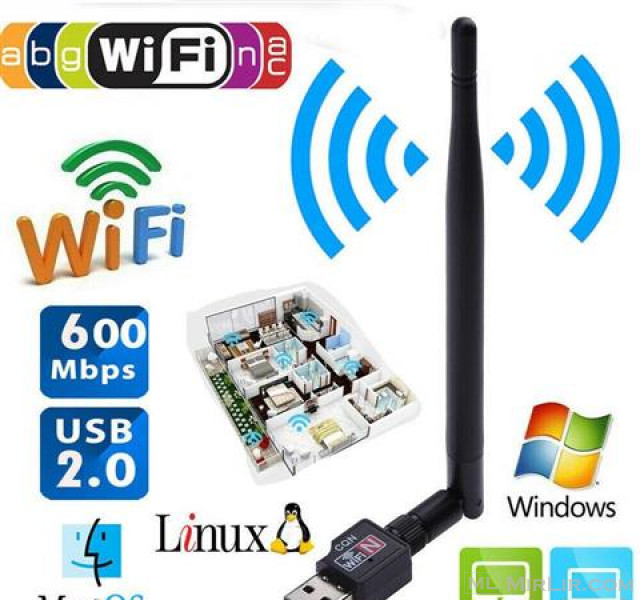 USB Wifi  Wireless 802.11 N Adapter 600Mbps 1500L