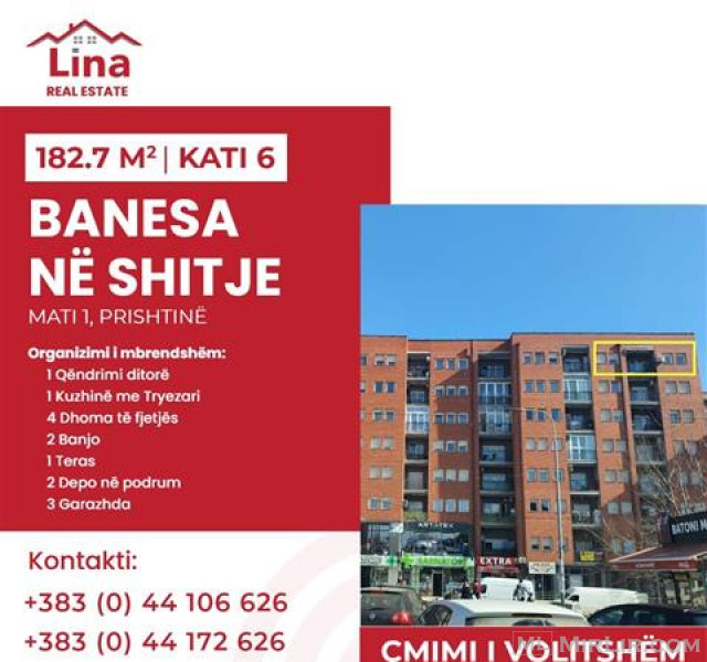 LINA-Shitet banesa 182.7 kati -VI- Prishtine