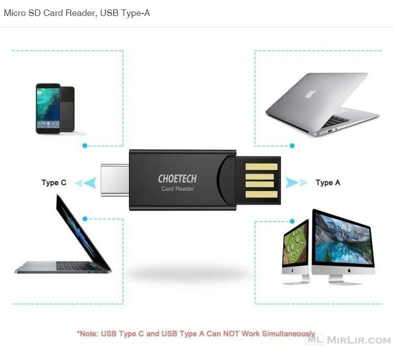 OTG USB2.0 Type-C USB 3.1 Memory Card Reader, TF (Micro SD) 