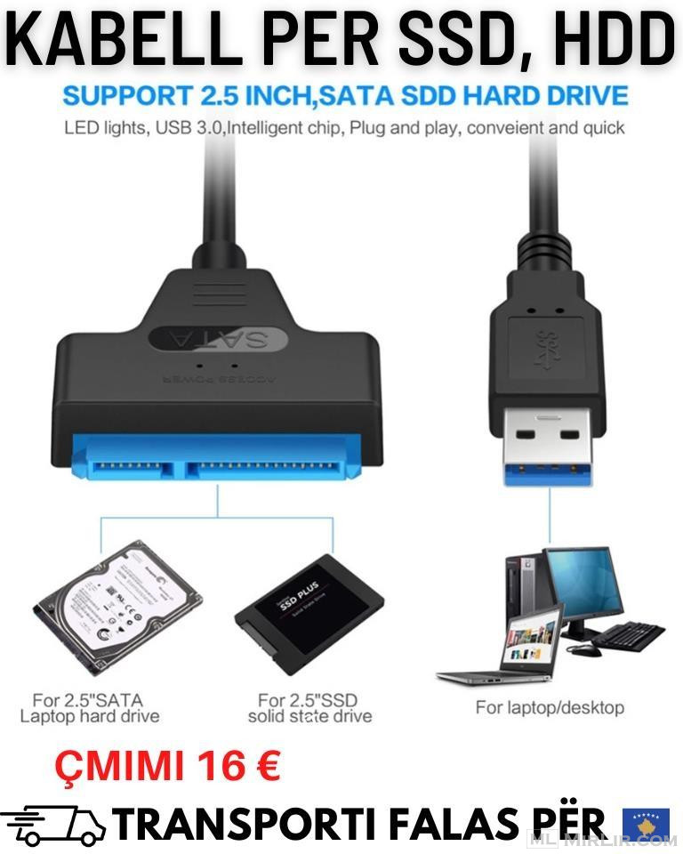 ADAPTER USB 3.0 KABELL  PER SSD, HDD 2.5