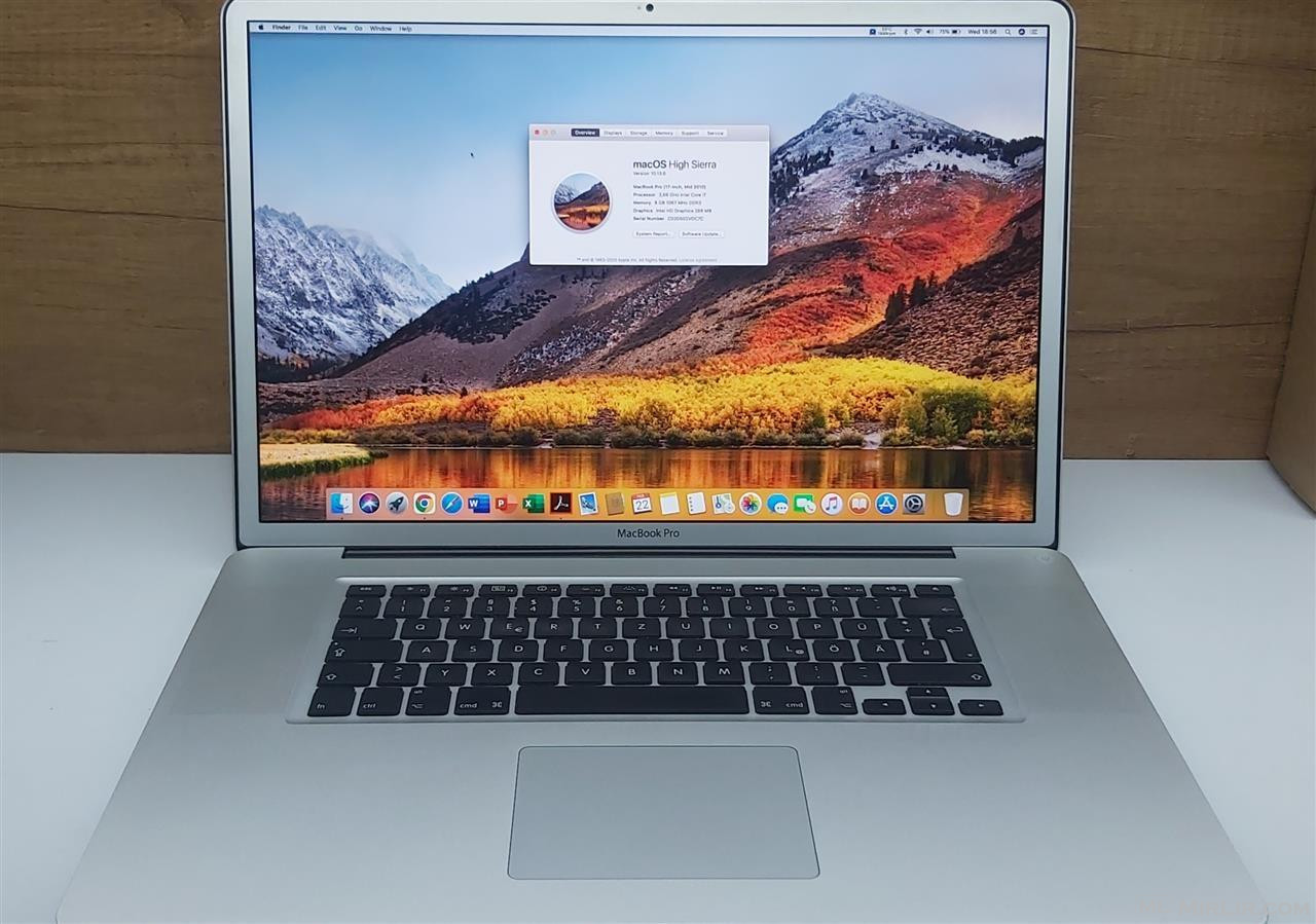 MacBookPro 17inc  i7,8ram, 256ssd 