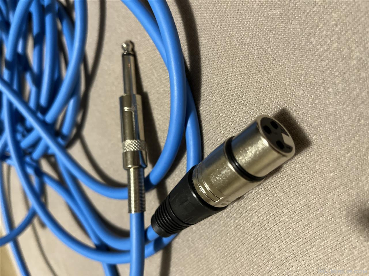 Mic Cable 6.35mm (1/4\") Male Mono Jack to 3 Pin XLR 7.5m