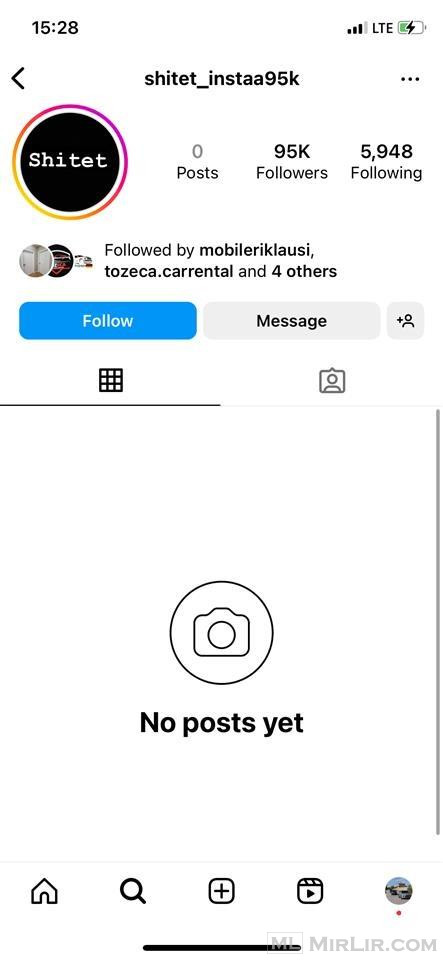 Shitet Instagrami 95K Followers Cmim i disk