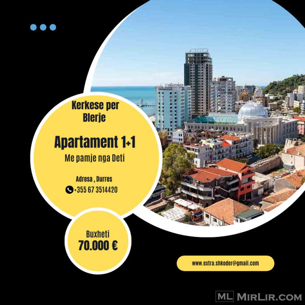 Kerkes per blerje apartament 1+1 me pamje nga deti