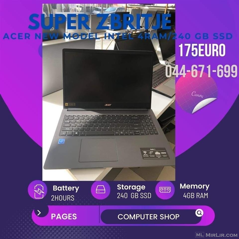 Acer Intel 4Ram/256Gb ssd