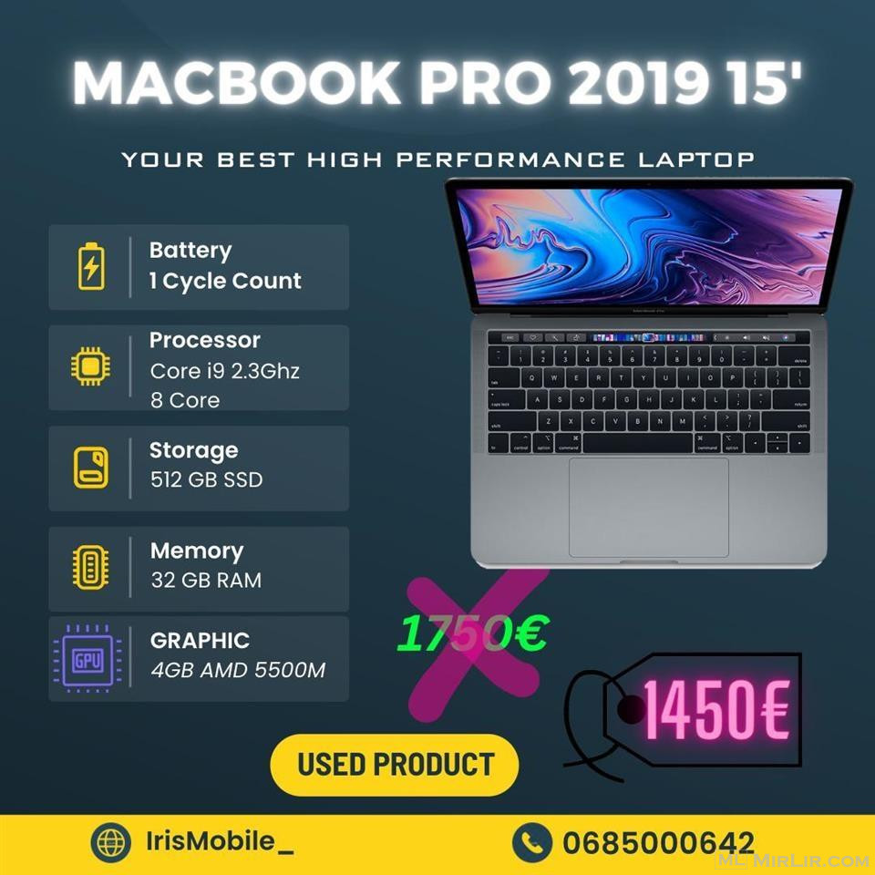 Macbook Pro 2019 15’ i9/32/512/4GB