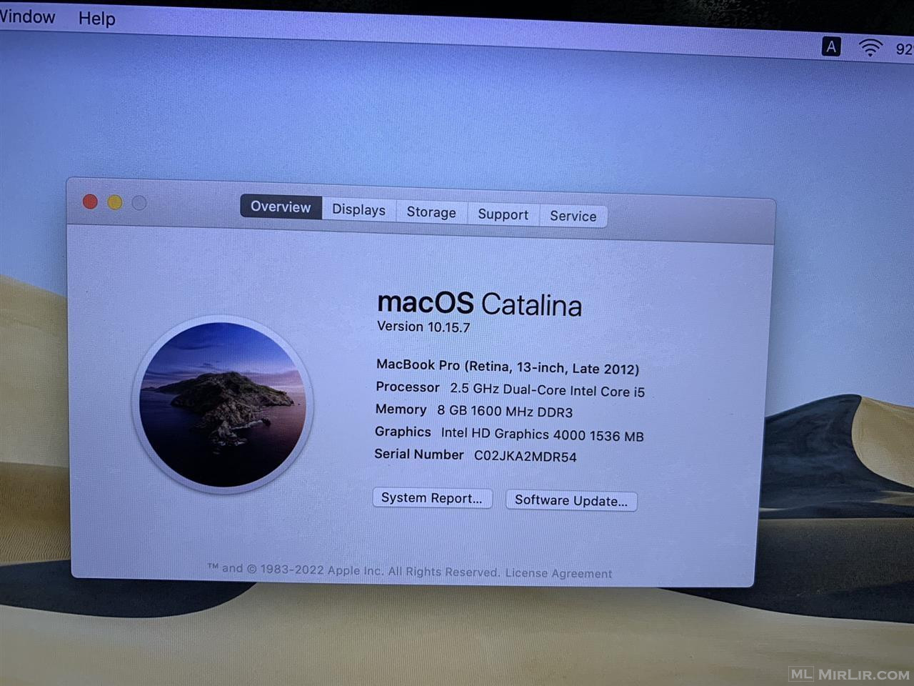 Apple Macbook Pro 2012 Retina