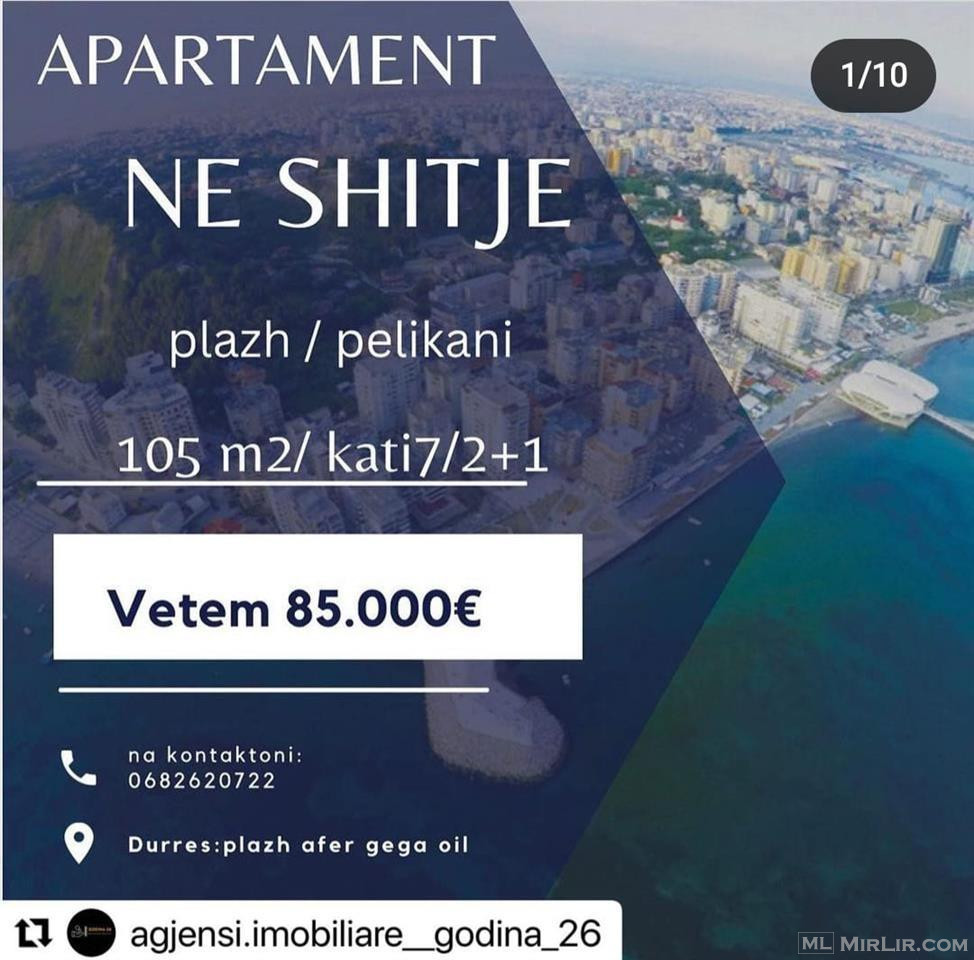 Shitet apartament te Pelikani ne plazh