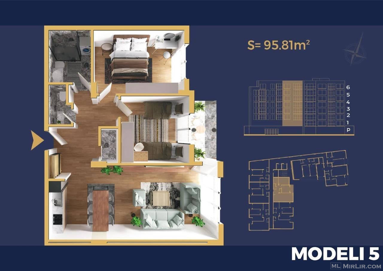 Banesë 2+1 me siperfaqe 95.81m² në #Shitje në Pejë.