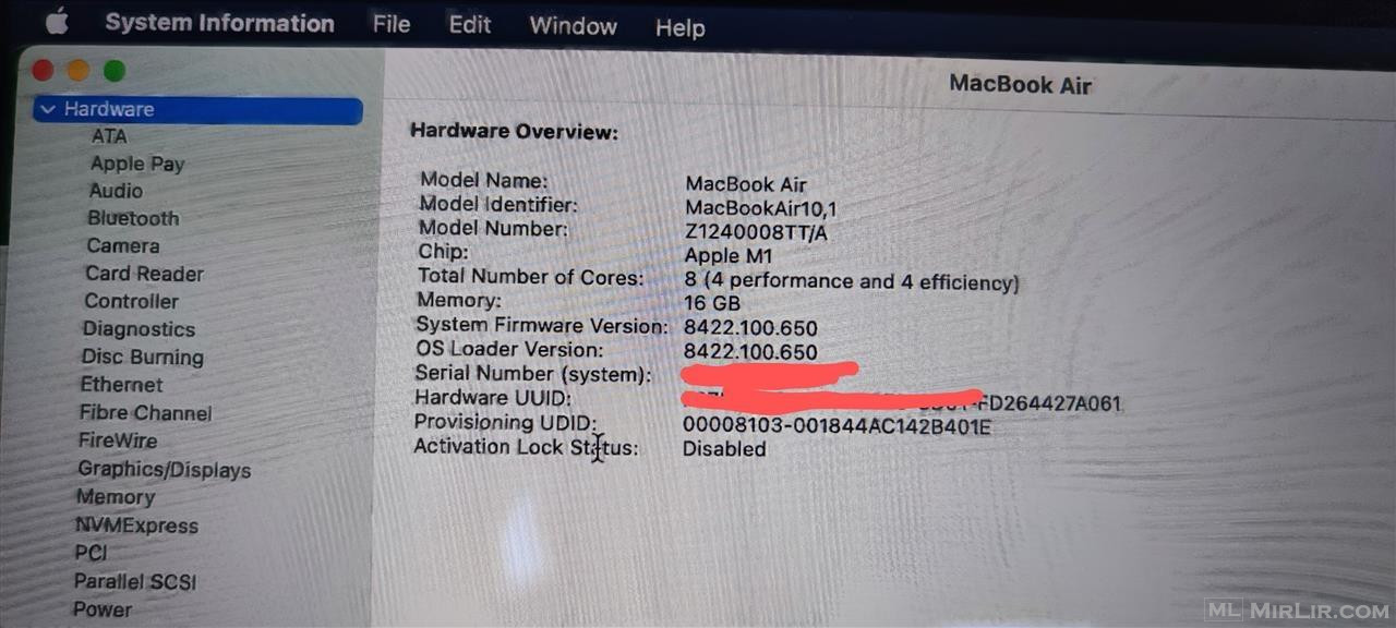 Macbook Air M1 16gb Ram e 256 SSD 