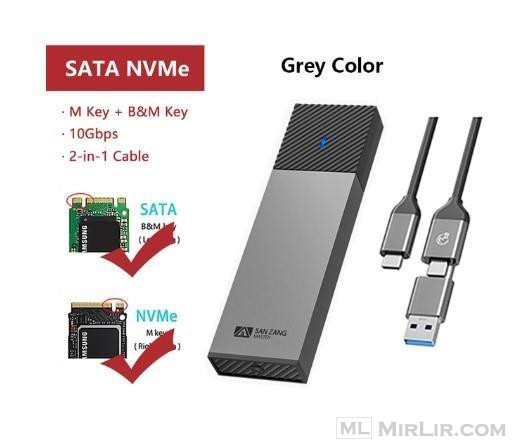 NVMe (M Key) - SATA (B&M Key) Dual Protocols M.2 NGFF NVMe E