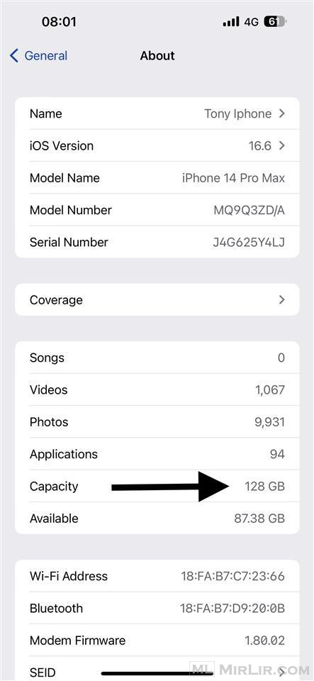 iPhone 14 pro max 128GB