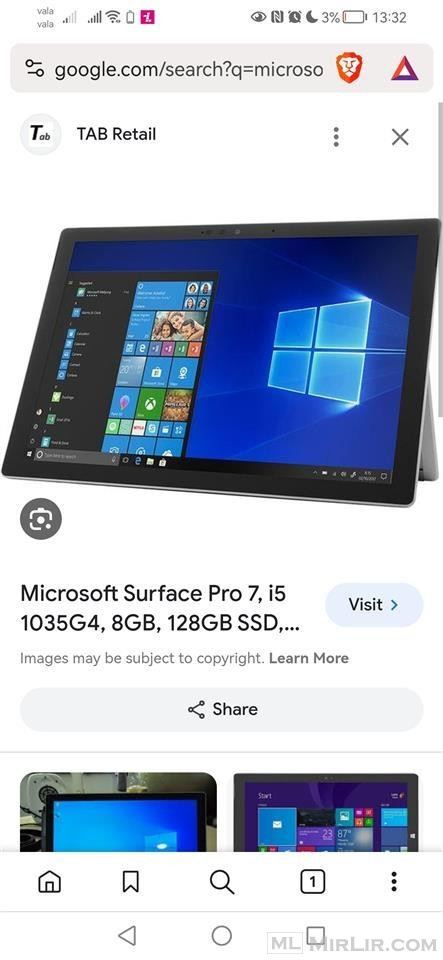 Microsoft laptop tablet I5 gjenerata 7