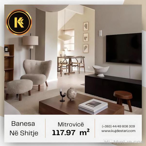 🎴 𝐒𝐇𝐈𝐓𝐄𝐓 Banesa me 3 dhoma gjumi 🧾 117.97 m²