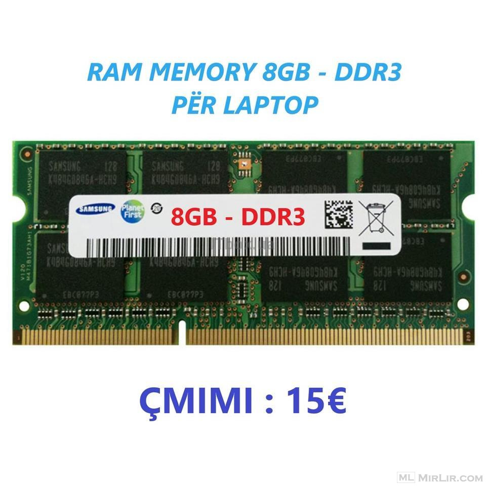 RAM MEMORY 8GB DDR3 - PËR LAPTOP