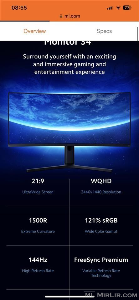Monitor Xioami 34 Ultrawide 
