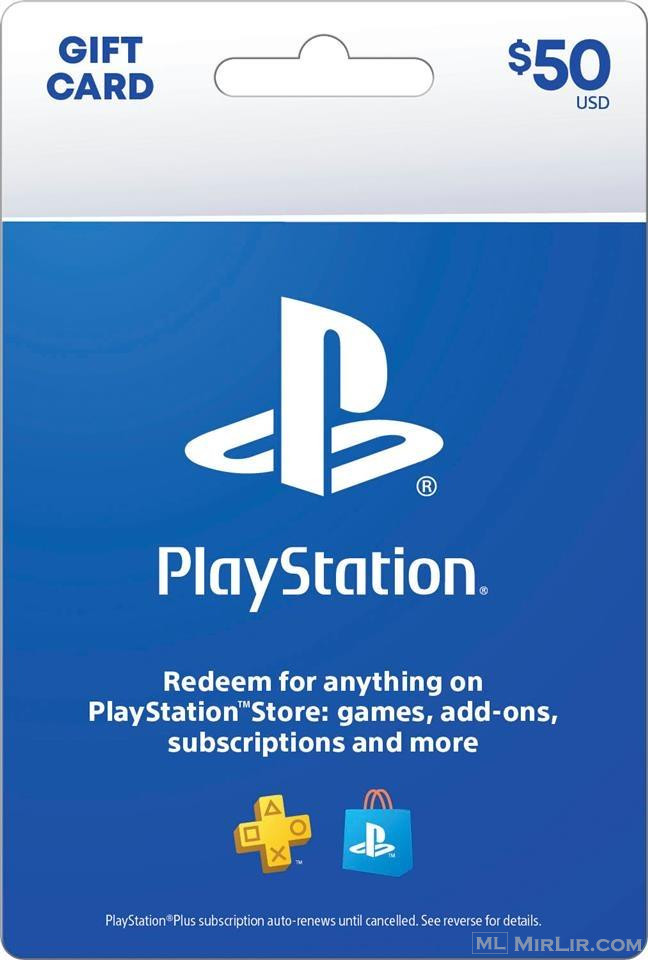 Playstation Network Gift Cards 50$