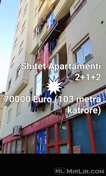 Shitet Apartamenti 2+1 +2 tualete 