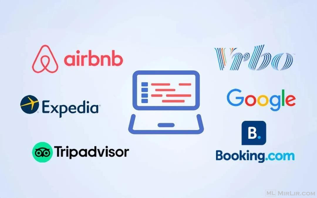 Booking, Airbnb, Rentals, Google, Tripadvisor, Website etj..