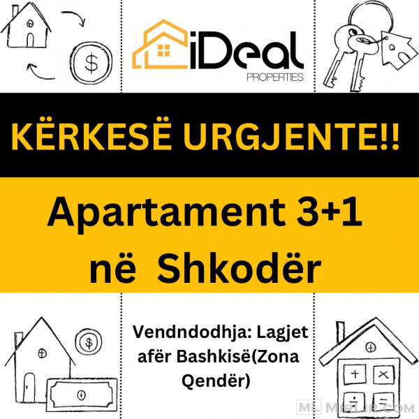 🔥 Kërkesë për Blerje, Apartament 3+1 në Shkodër!🔥