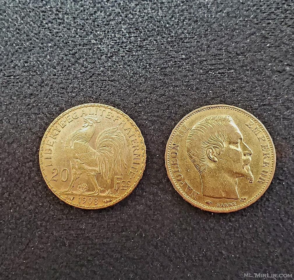 Monedhe flori Gjel 20 dhe Napolon 20.