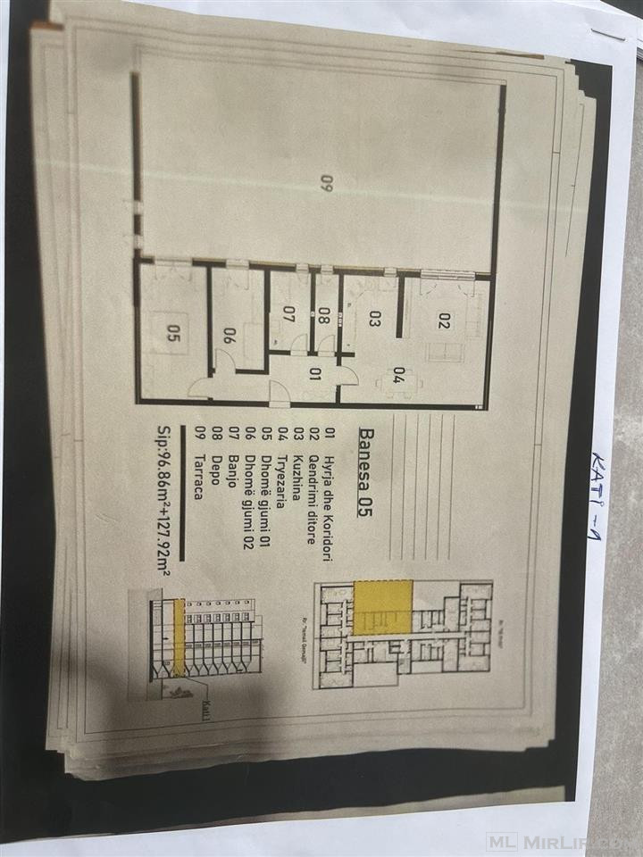‪‎SHITET‬ banesa 96.86m2 Banim + 127.90m2 Terase - Kati 1