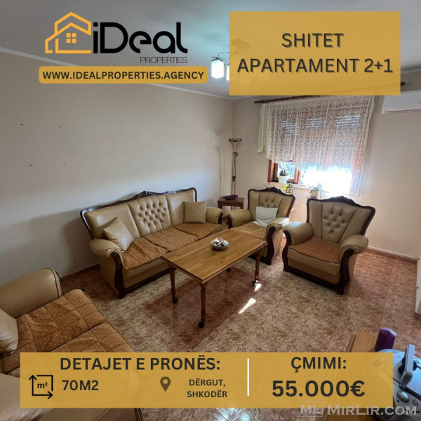 🔥 Shitet Apartament 2+1 në "Dërgut", Shkodër! 🔥