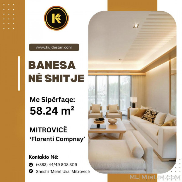 🌆 Shitet Banesa me sipërfaqe totale: 58.24 m² 🌆